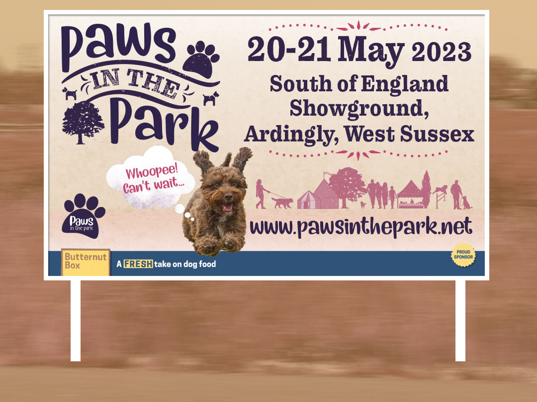 Paws in the Park Roadside Banner 
